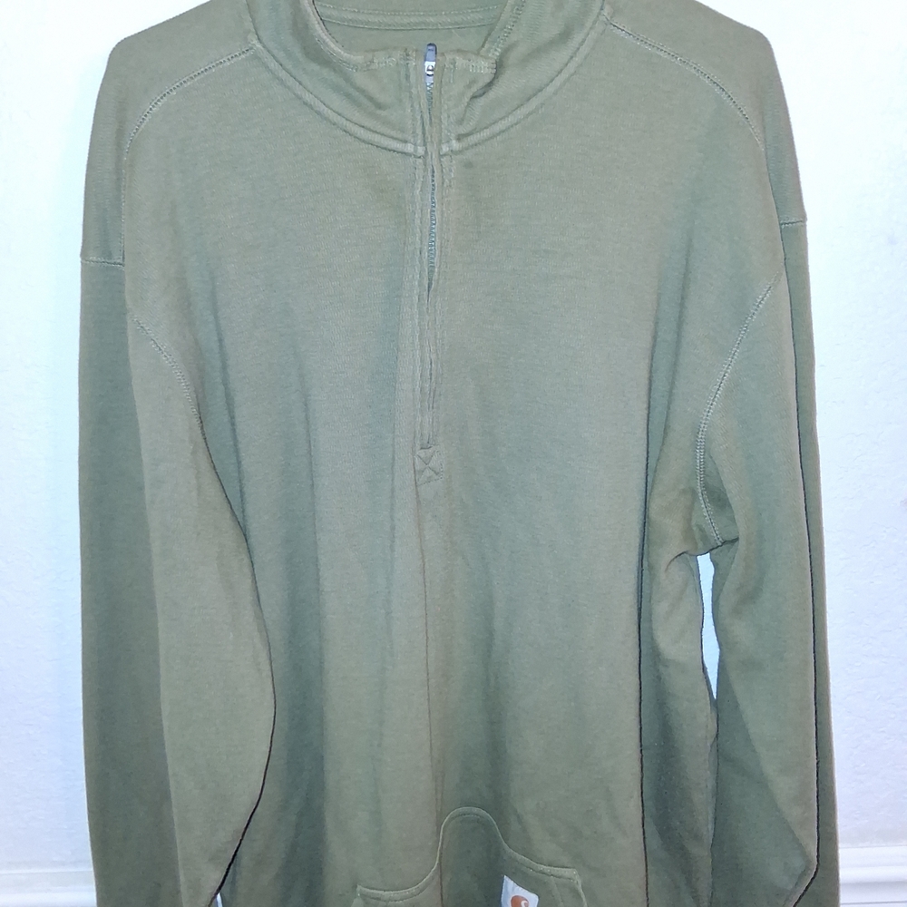 Mens 2XL Tall Carhartt Olive Green Half-Zip Jacket